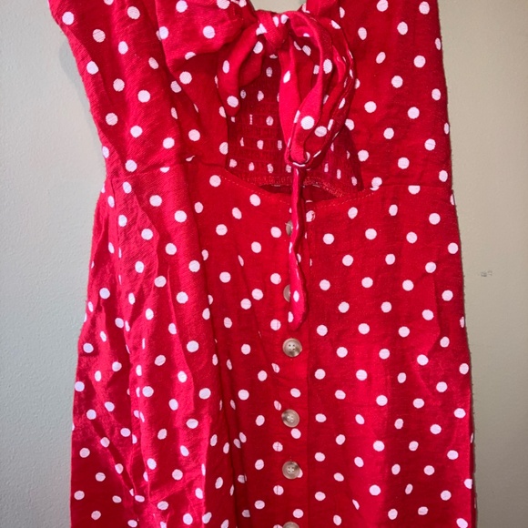 Red Polk A Dot Dress - Picture 2 of 3